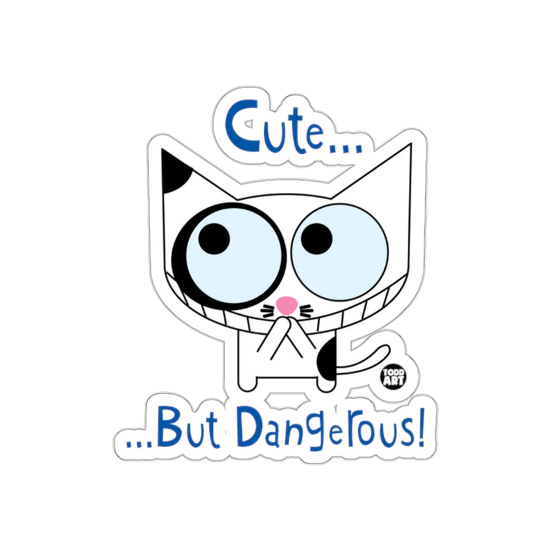 Load image into Gallery viewer, Cute But Dangerous Cartoon Cat Sticker
