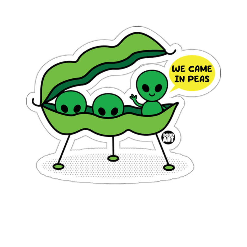 Load image into Gallery viewer, We Came in Peas Alien Sticker with Cute Design
