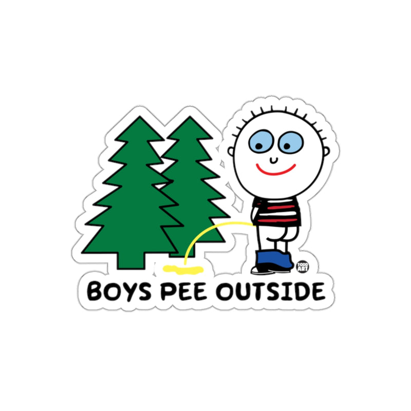 Load image into Gallery viewer, Boys Pee Outside Funny Sticker for All Ages
