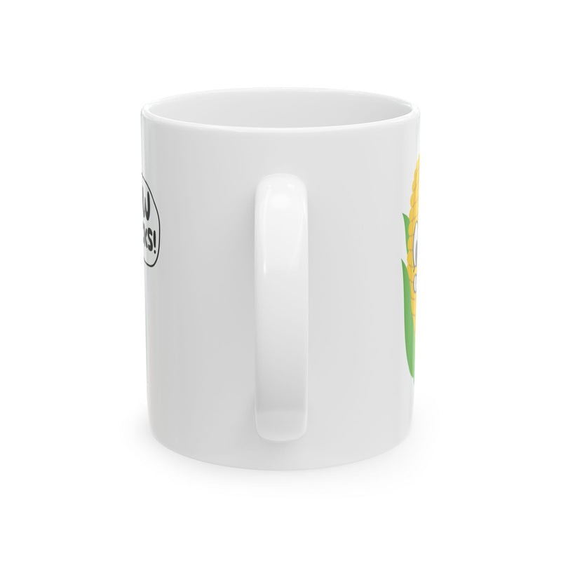 Load image into Gallery viewer, Aww Shucks Corn Fart Mug, Funny Corn Cob Mug, Corn Cob Pun Mug
