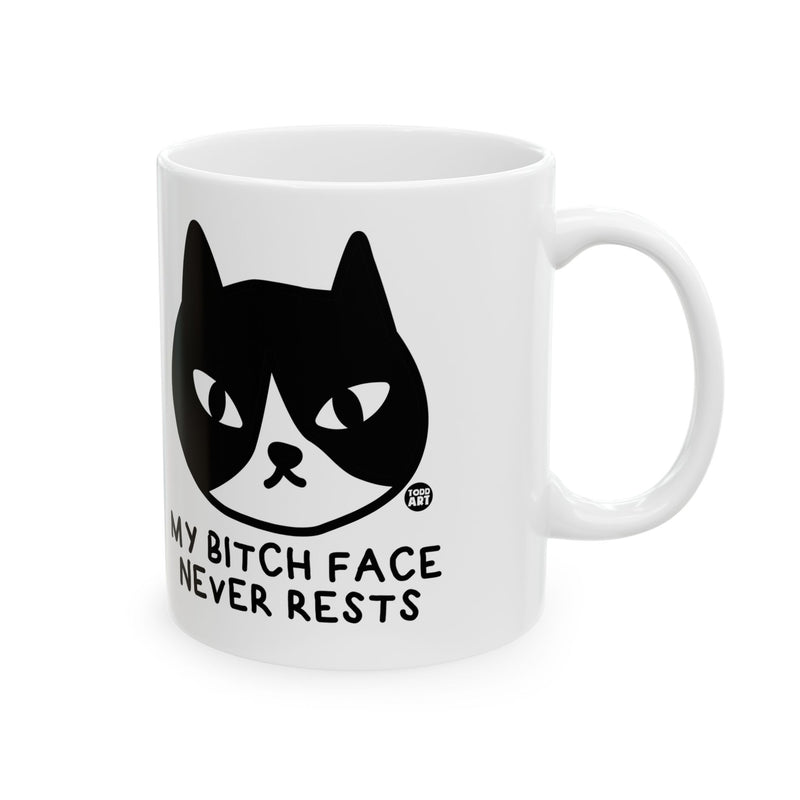 Load image into Gallery viewer, My Bitch Face Never Rests Mug, Funny Bitch Face Mug, Bitchy Cat Coffee Mug
