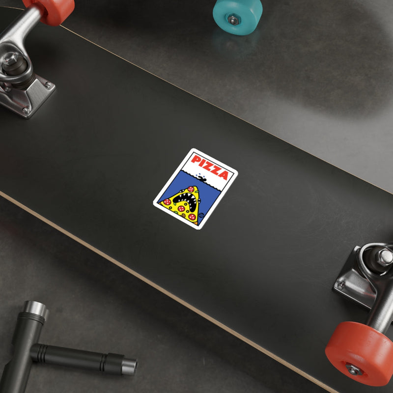 Load image into Gallery viewer, Pizza Underwater Shark Attack Funny Graphic Design sticker
