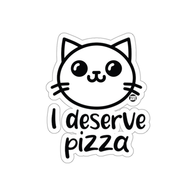 Load image into Gallery viewer, I Deserve Pizza Cute Cat Fun Sticker for Laptops
