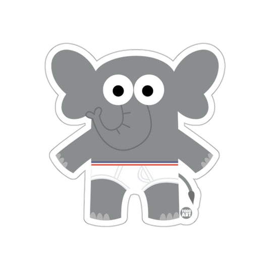Cute Cartoon Elephant with Underwear Sticker