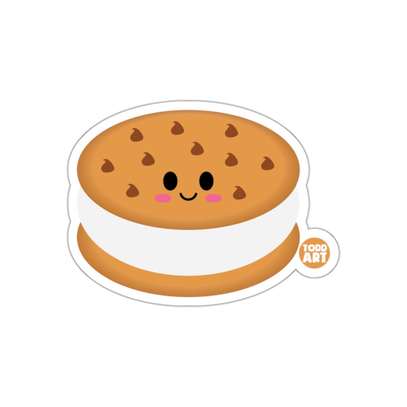 Load image into Gallery viewer, Cute Smiling Ice Cream Sandwich Sticker Todd Art
