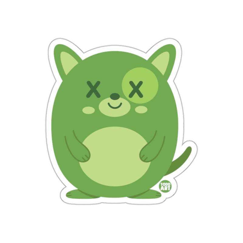 Load image into Gallery viewer, Cute Green Cartoon Cat Design Sticker Product
