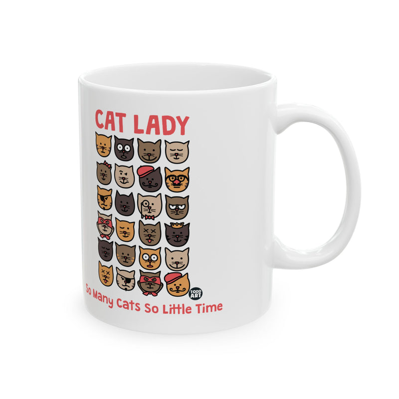 Load image into Gallery viewer, Cat Lady Coffee Mug, So Many Cats So Little Time Mug, Funny Cat Owner Coffee Mug Gift
