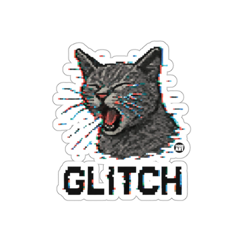 Load image into Gallery viewer, Glitch Effect Cat Illustration Sticker for Fun
