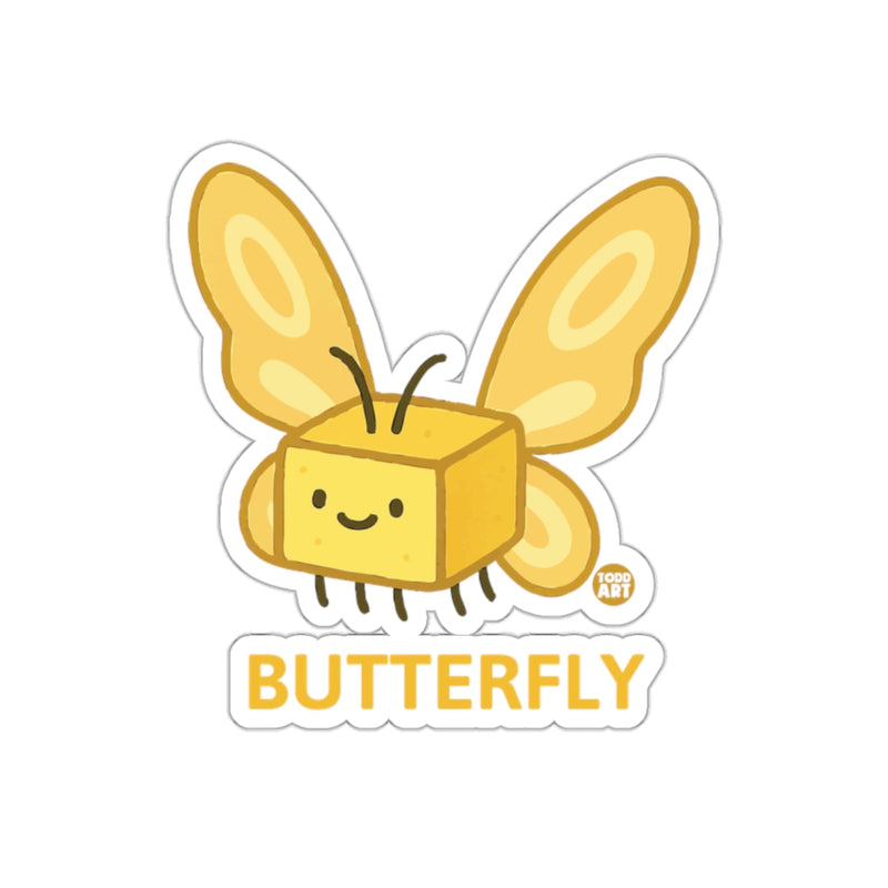 Load image into Gallery viewer, Cute Butterfly with Smiling Yellow Wings Sticker
