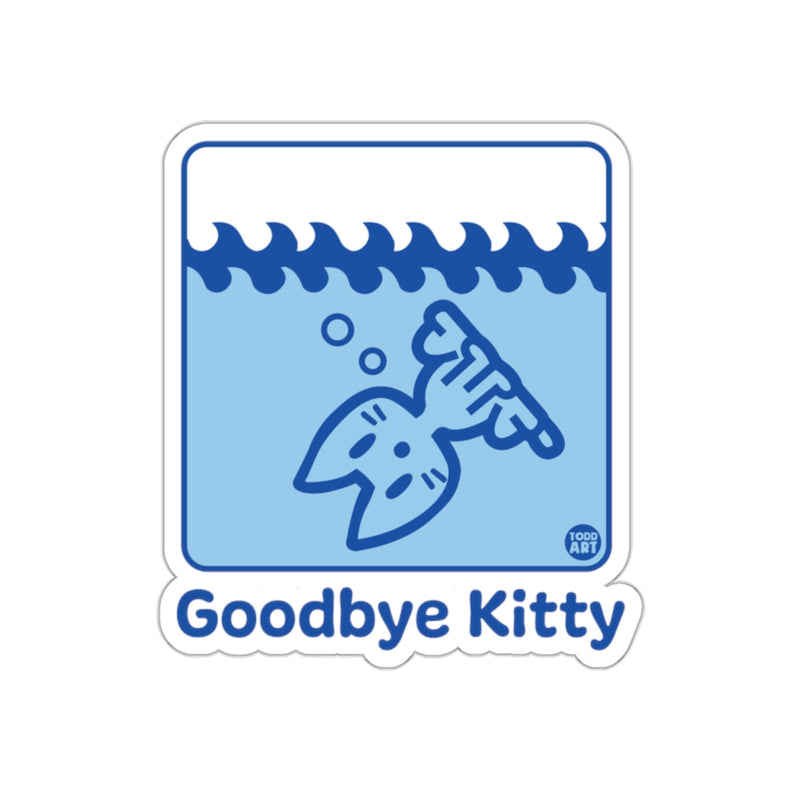 Load image into Gallery viewer, Goodbye Kitty Sticker with Underwater Theme Design
