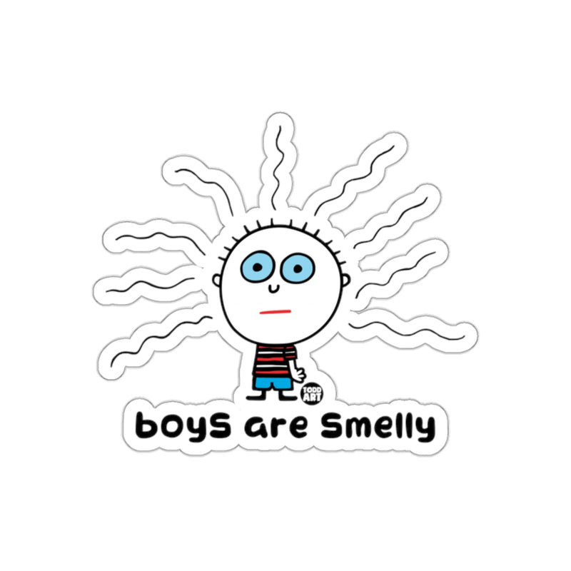 Load image into Gallery viewer, boys Are Smelly Cartoon Character Sticker
