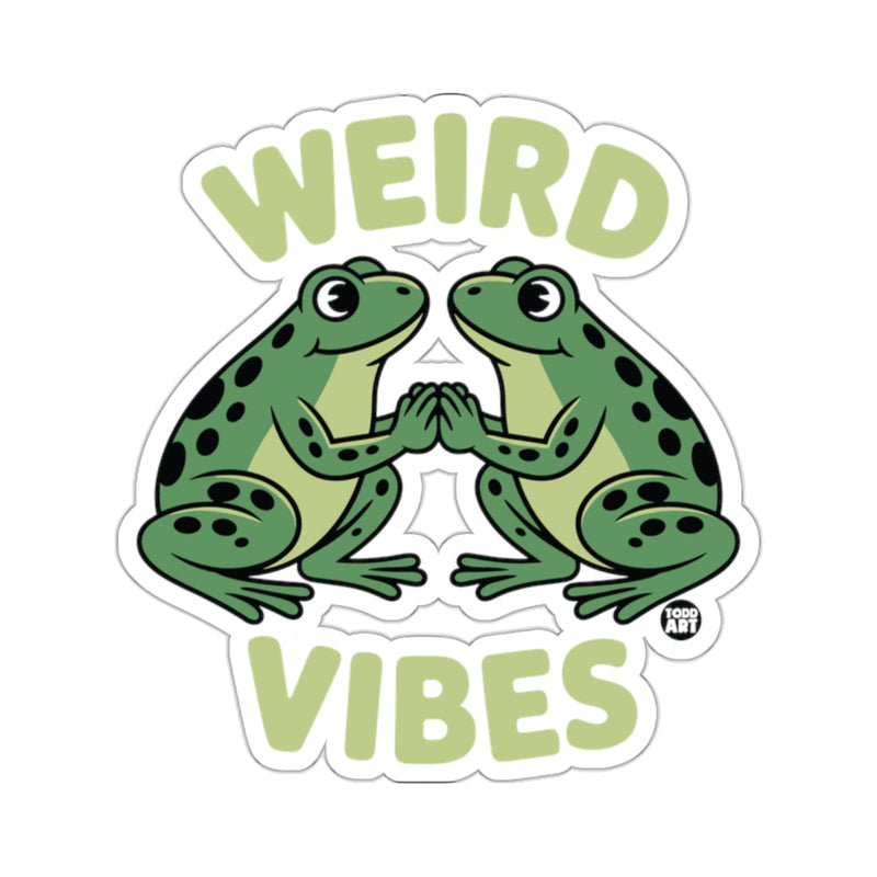 Load image into Gallery viewer, Two Green Frogs Weird Vibes Happy 
