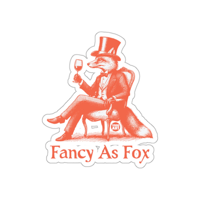 Load image into Gallery viewer, Fancy As Fox Sticker with Elegant Top Hat Illustration
