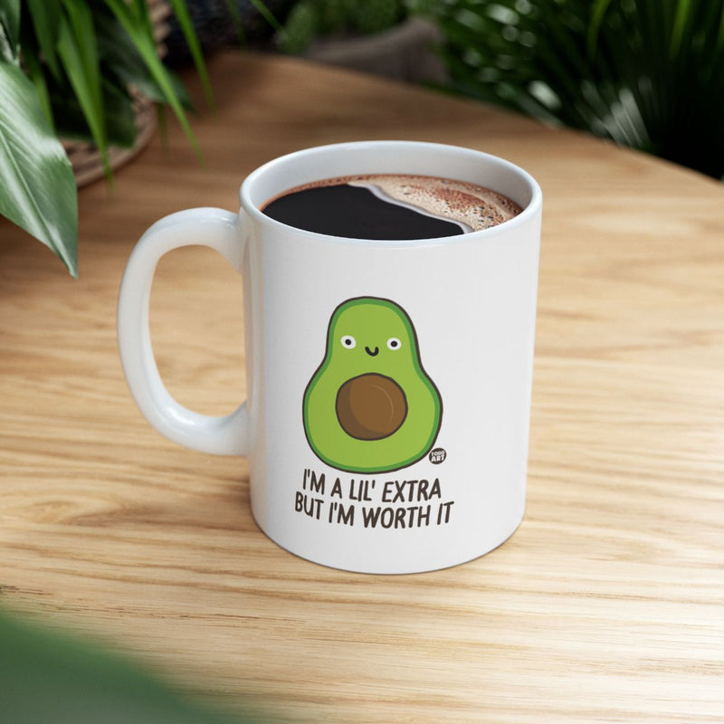 Load image into Gallery viewer, I'm A Lil' Extra But I'm Worth It Avocado Mug
