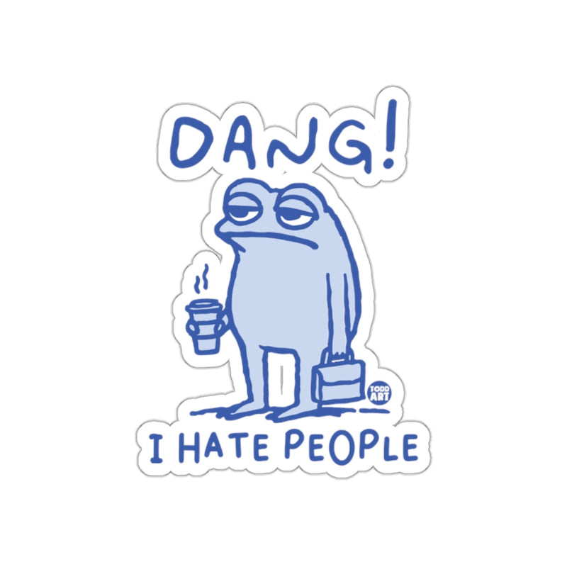 Load image into Gallery viewer, Dang I Hate People Funny Frog Sticker Product
