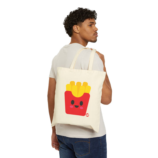 Burger and Fries Cotton Canvas Tote Bag