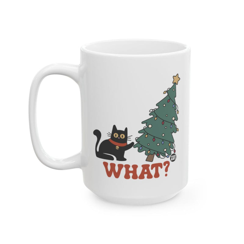 Load image into Gallery viewer, Cat Decorates Christmas Tree What Coffee Mug
