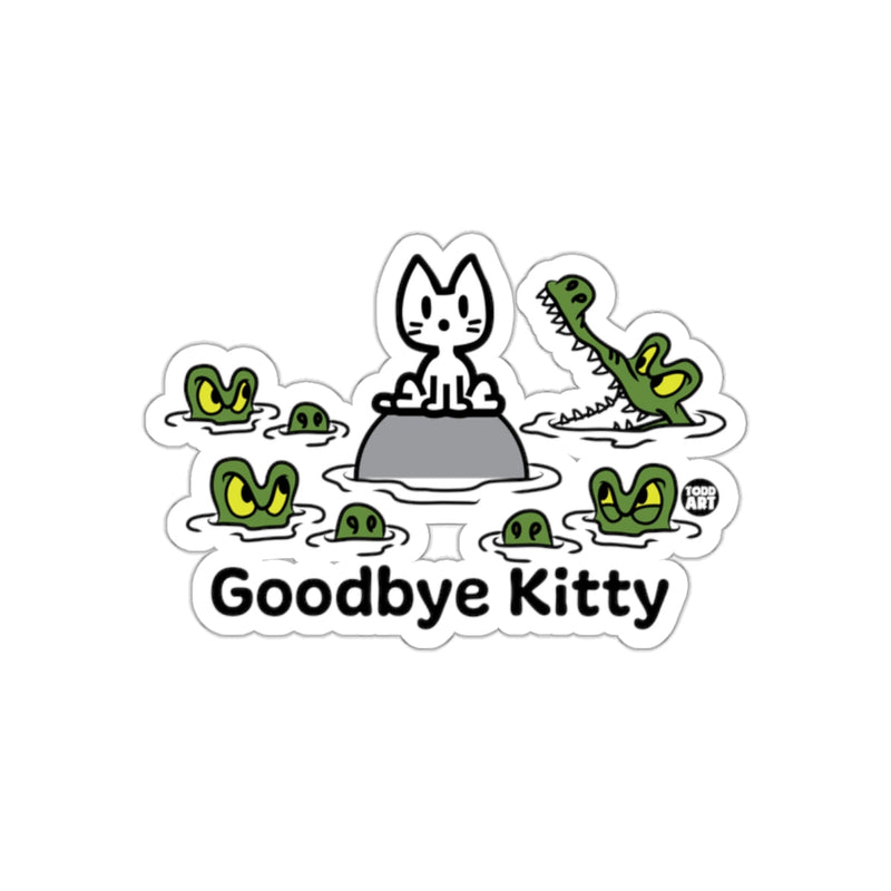 Load image into Gallery viewer, Goodbye Kitty Sticker featuring Crocodiles by Todd Art

