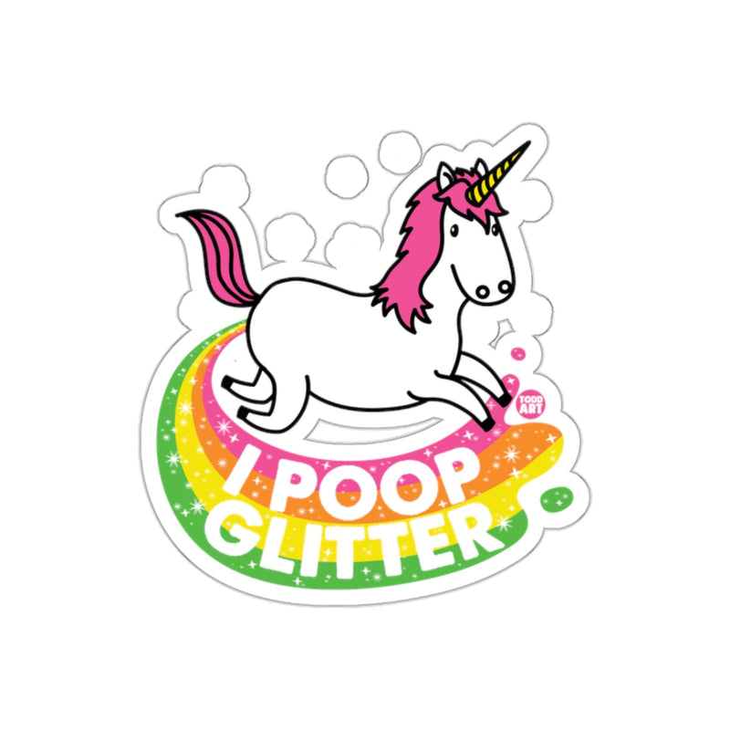 Load image into Gallery viewer, I Poop Glitter Unicorn Rainbow Sticker for Kids

