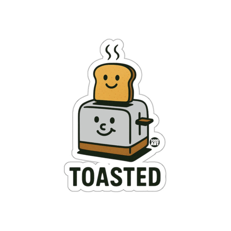 Load image into Gallery viewer, Cute Smiling Toast and Toaster Sticker with Toasted
