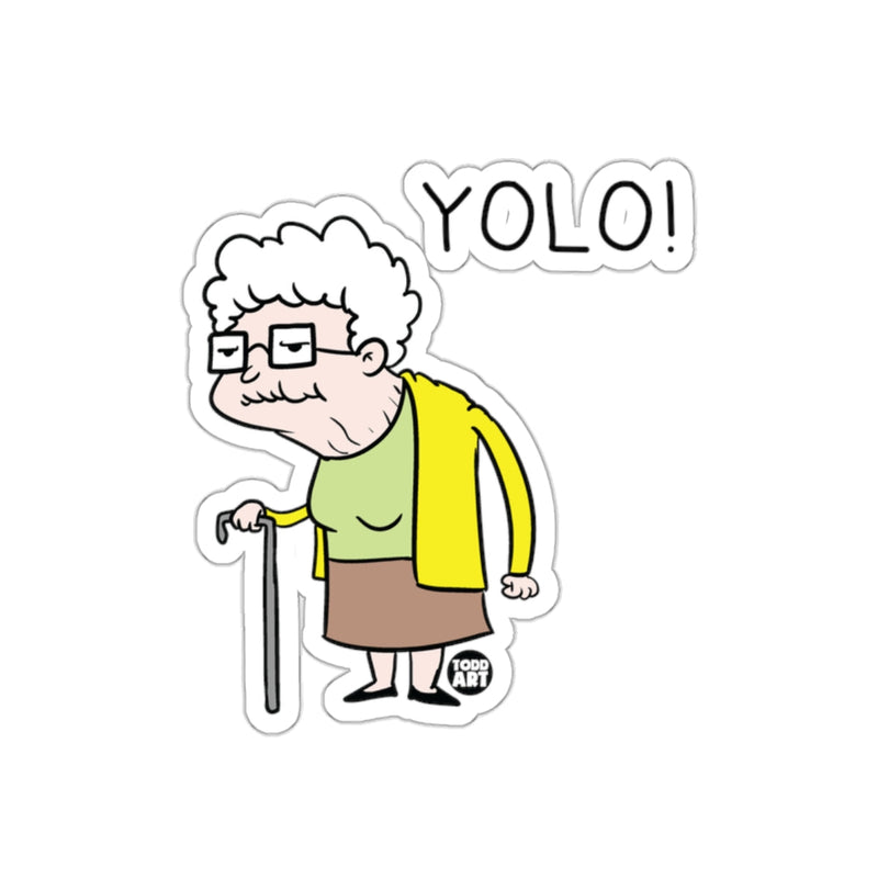 Load image into Gallery viewer, YOLO Grandma Todd Art Cartoon Sticker Product
