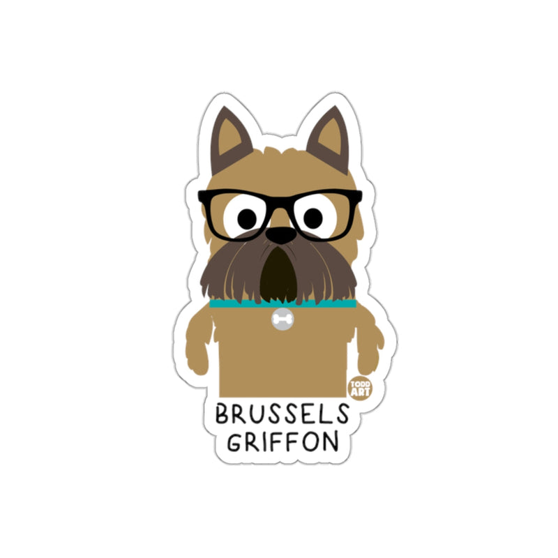 Load image into Gallery viewer, Brussels Griffon Dog Wearing Glasses Sticker
