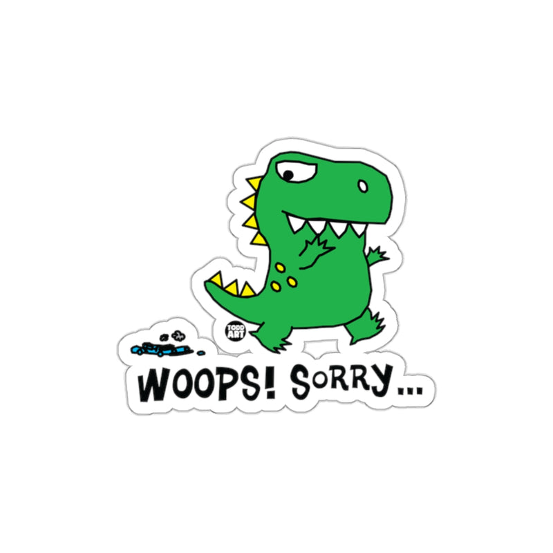 Load image into Gallery viewer, Woops Sorry Dinosaur Design Sticker for Fun and Laughter

