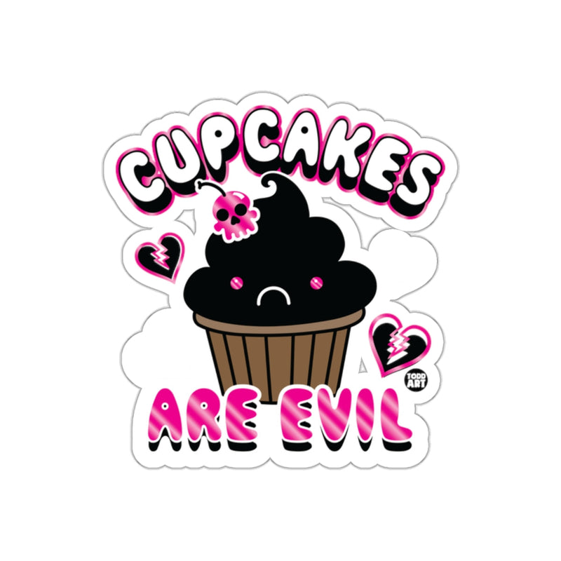 Load image into Gallery viewer, Cupcakes Are Evil Fun Sticker for Decoration
