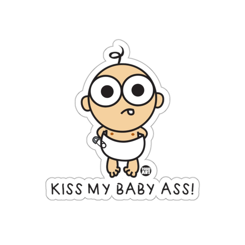 Load image into Gallery viewer, Funny Kiss My Baby Ass Cartoon Baby Sticker
