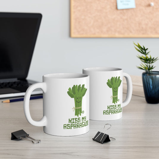 Funny Kiss My Asparagus Motivational Office Mug