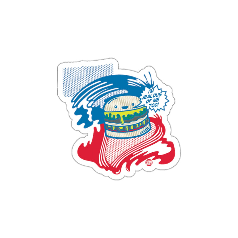 Load image into Gallery viewer, Vibrant Unique Artistic Burger Sticker with Blue Red Colors
