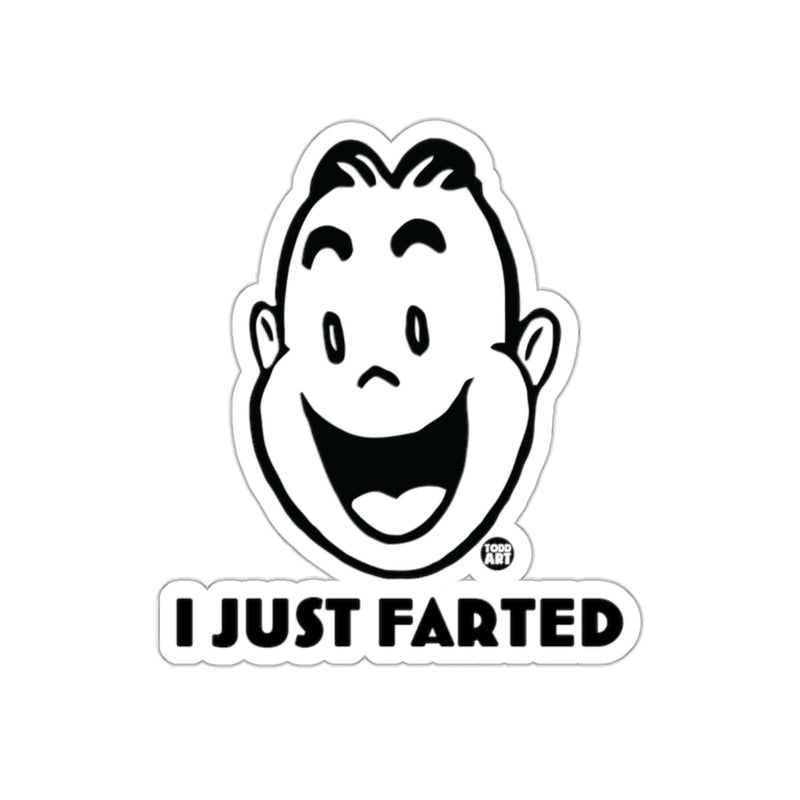 Load image into Gallery viewer, Fun Cartoon Face Saying I Just Farted Sticker
