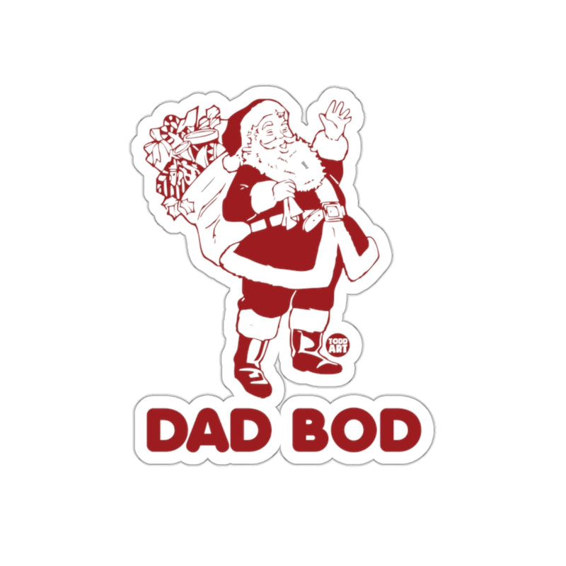 Load image into Gallery viewer, Santa with Gifts Dad Bod Festive Sticker Design
