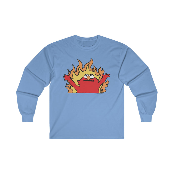 Hellmo Elmo Long Sleeve Tee Ultra Cotton, Long Sleeve Hellmo Elmo Shirt, Comfy Hellmo Elmo Tees