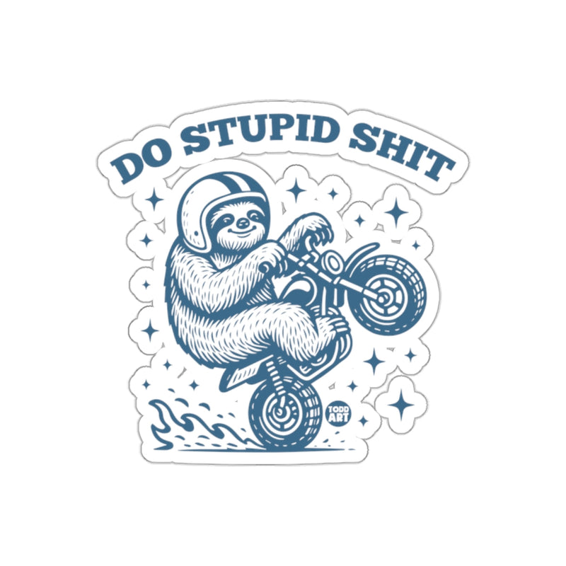 Load image into Gallery viewer, Do Stupid Shit Sloth on Motorcycle Funny sticker

