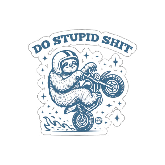 Do Stupid Shit Sloth on Motorcycle Funny sticker