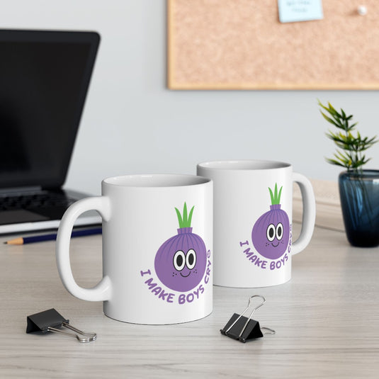 I Make Boys Cry Cute Purple Onion Design Mug