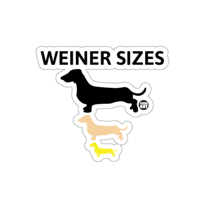 Load image into Gallery viewer, Wiener Sizes Dachshund Illustration Sticker Product
