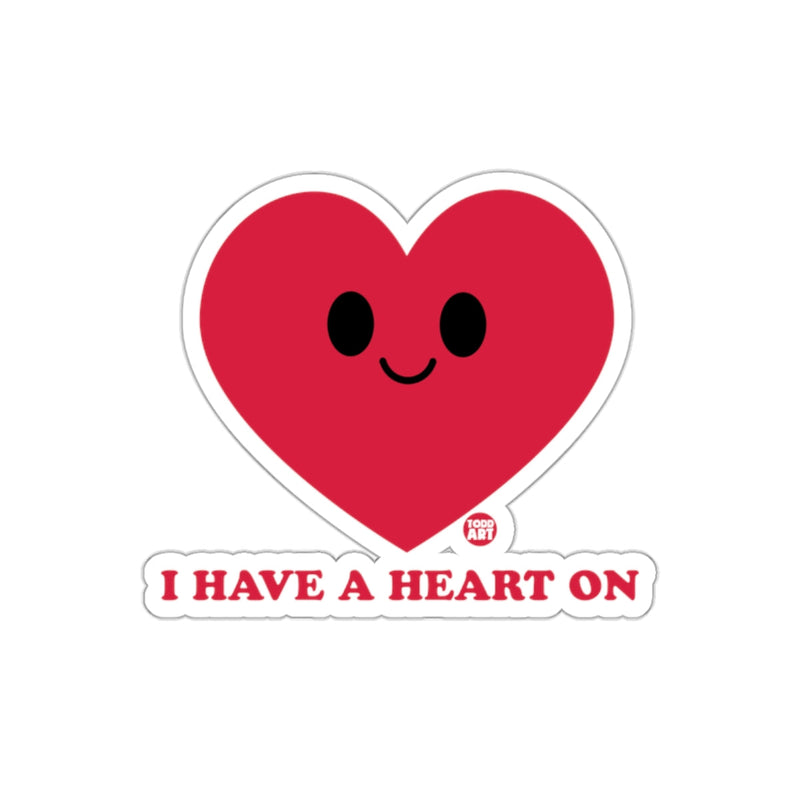 Load image into Gallery viewer, I Have a Heart On Red Heart Smile Face Sticker
