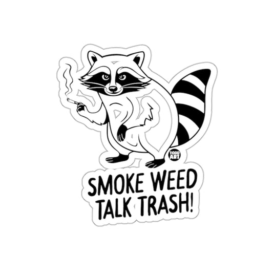 Smoke Weed Talk Trash Cartoon Raccoon Funny sticker
