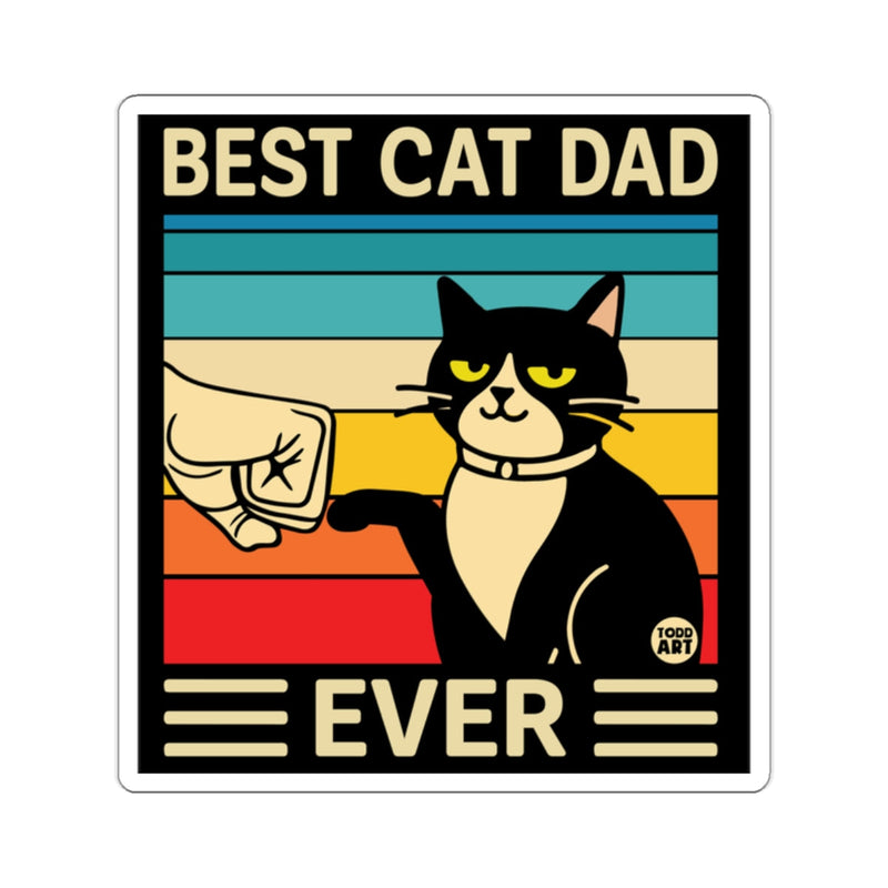 Load image into Gallery viewer, Best Cat Dad Ever Vintage Style Cat Lover Sticker
