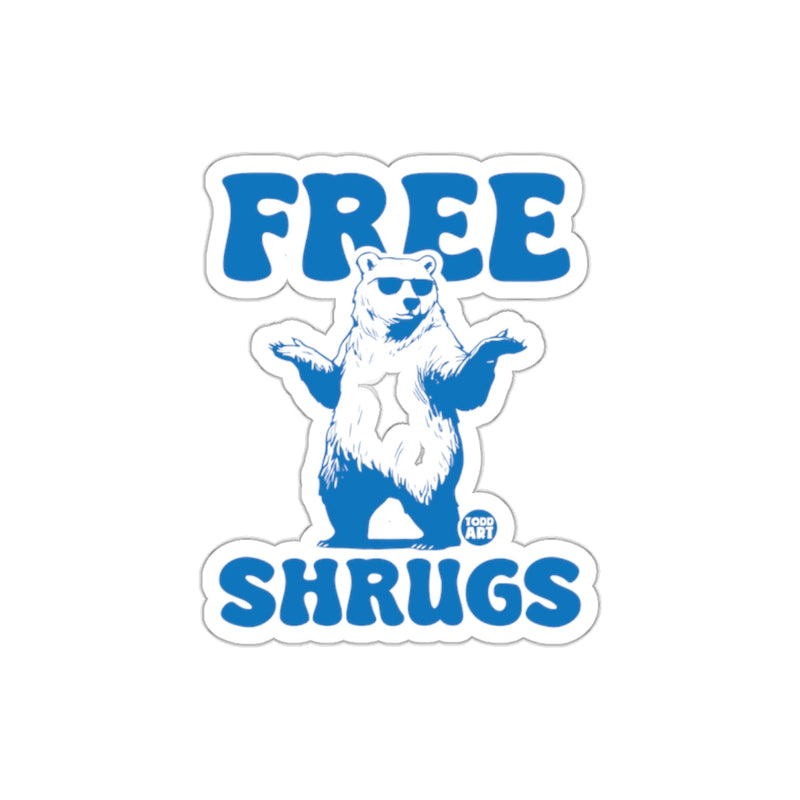 Load image into Gallery viewer, Free Shrugs Sticker with Cute Bear Design
