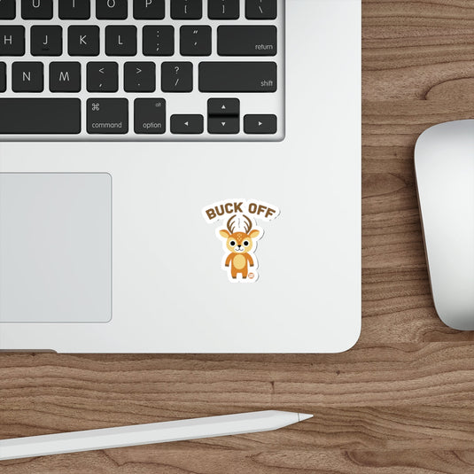 Cute Deer with Antlers BUCK OFF Sticker Product