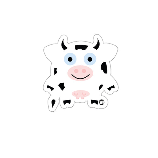 Cute Smiling Cartoon Cow with Black Spots Sticker