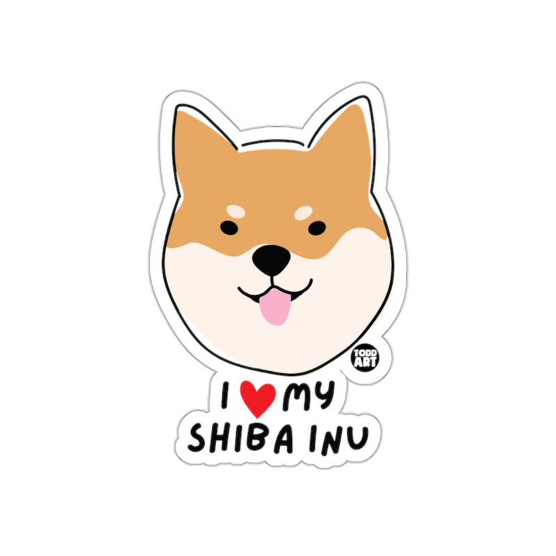 Load image into Gallery viewer, I Love My Shiba Inu Cute Dog Sticker Decal for Pet Lovers
