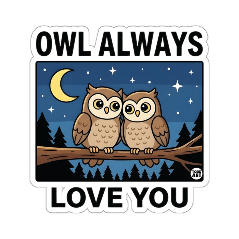 Load image into Gallery viewer, OWL ALWAYS LOVE YOU two owls branch moon stars 
