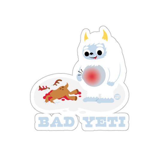 Bad Yeti with Injured Reindeer Sticker Design