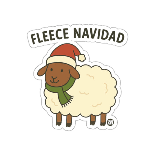 Fleece Navidad Funny Holiday Sticker Shepherd Lamb