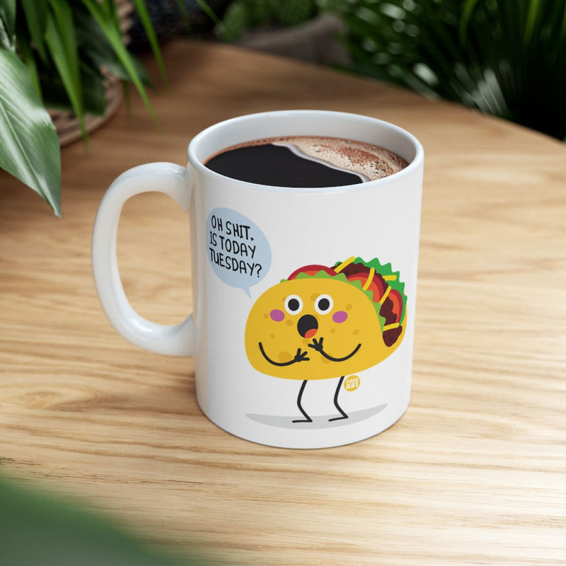 Load image into Gallery viewer, Funny Taco Design Mug With Tuesday Question Mug
