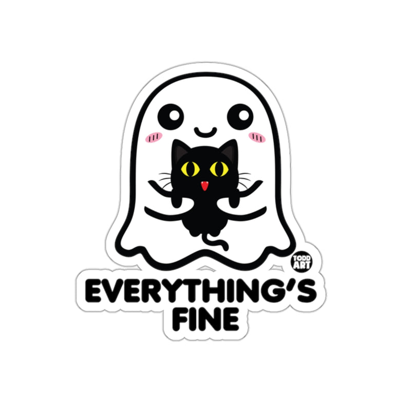 Load image into Gallery viewer, Everything's Fine Ghost and Cat Sticker

